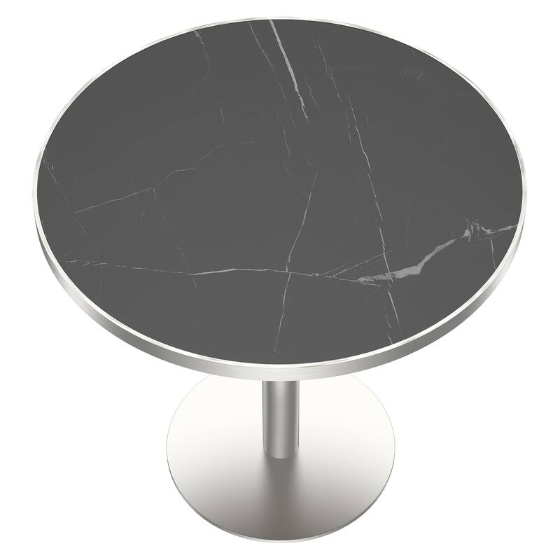 Square Modern Dinning Table 31.5 inches Bistro Table Tulip Table with Faux Marble top, Sturdy Metal Frame Diameter
