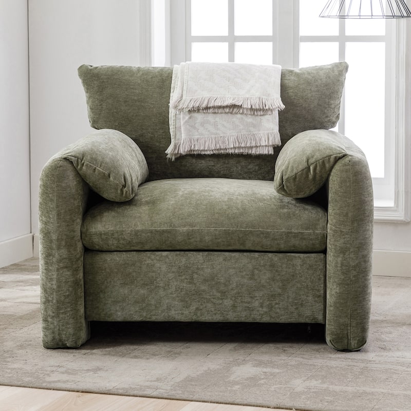 Modern Style Chenille Oversized Armchair Accent Chair