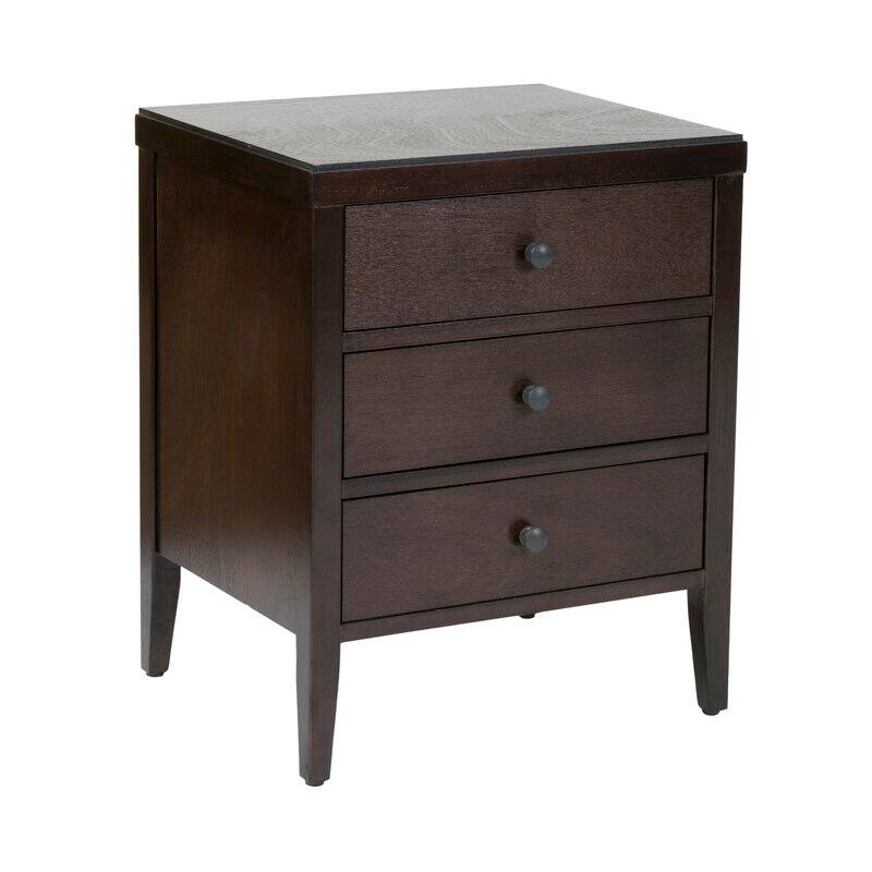 East at Main Painted Acacia Wood 3-Drawer Nightstand