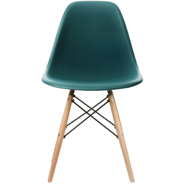 Set of 2 Plastic Natural Wood Legs DSW Retro Dining Chairs Eiffel
