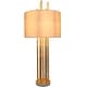 preview thumbnail 2 of 1, 33" Tall Large Bamboo Table Lamp, Gold and White Marble Base