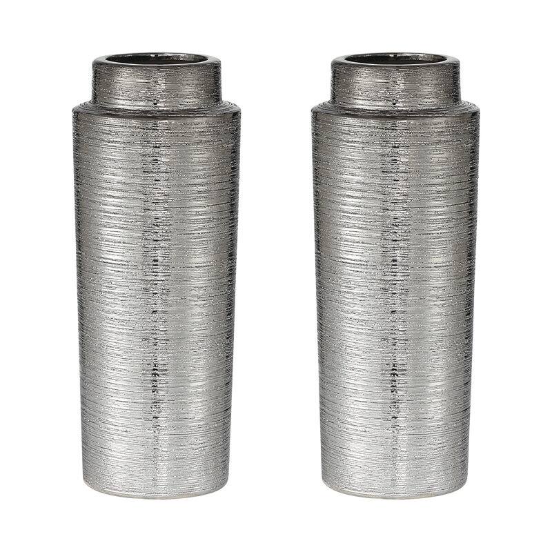 Acroma 12.9" Ceramic Floor Vase 2-set Decoration For Home Office Decor.