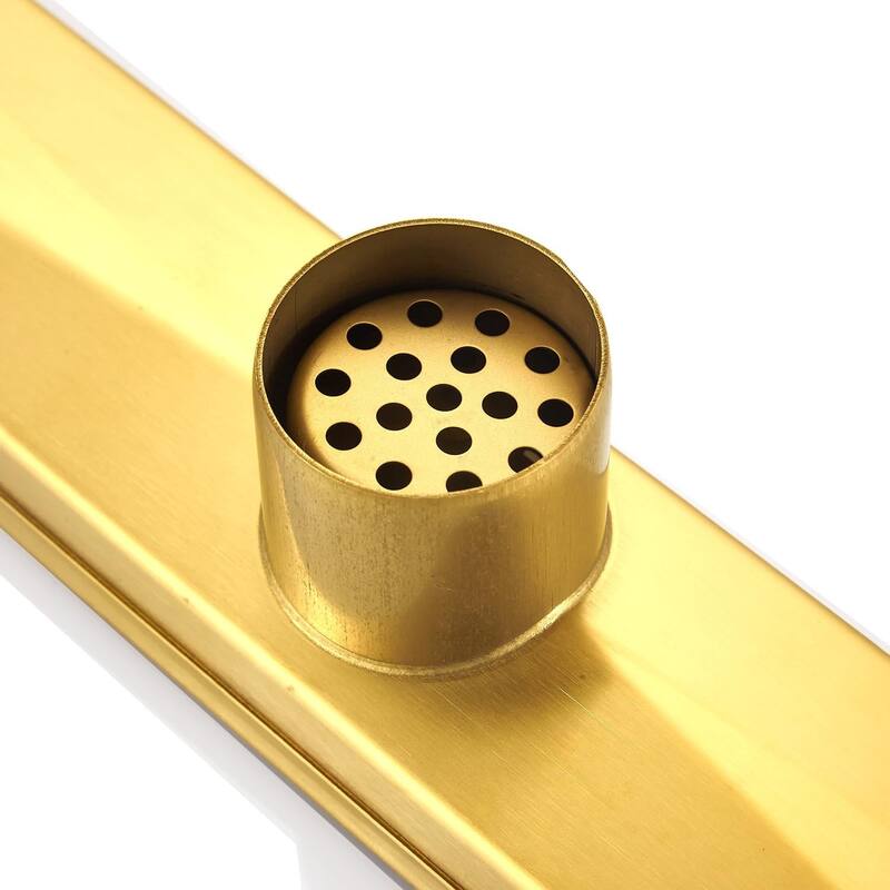 BOANN 304 Stainless Steel Rectangular Linear Shower Floor Drain in Gold