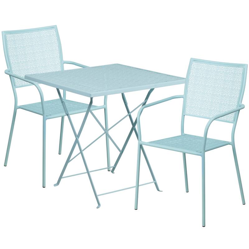 28-inch Square 3-piece Indoor/ Outdoor Folding Table and Chairs Set