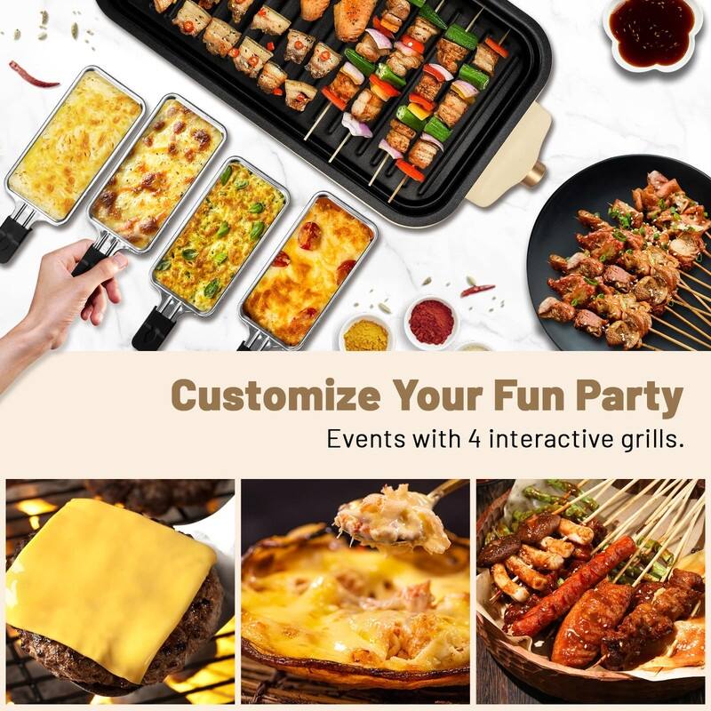 Electric Indoor Grill,2 in 1 Indoor Grills for Kitchen with Grill Net