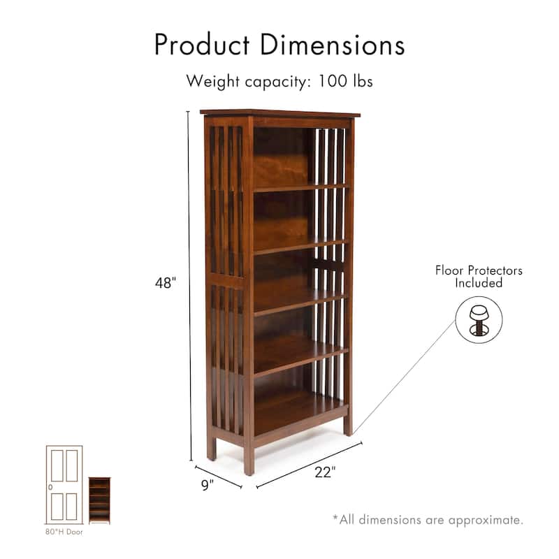 Till Contemporary Oak Solid Wood 5-Open Shelf Media Shelf by Furniture of America