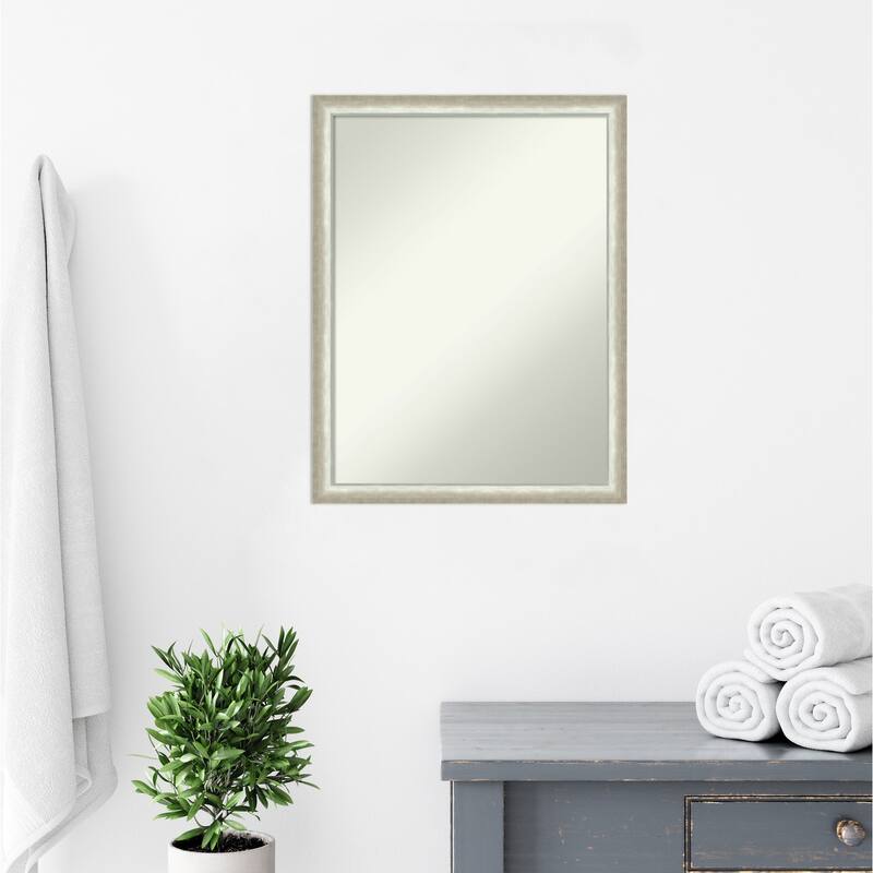 Two Tone Non-Beveled Wood Framed Bathroom Vanity Wall Mirror