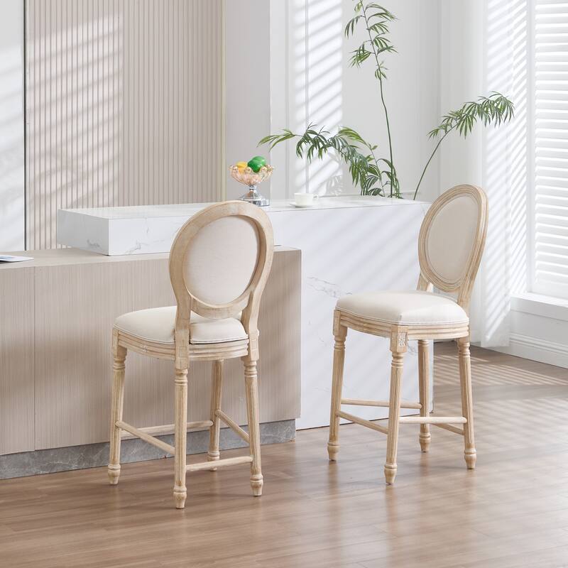Dining Chairs Set of 2, Upholstered Chairs with Round Back, Wire Drawing and Carving Techniques,Disassemblable