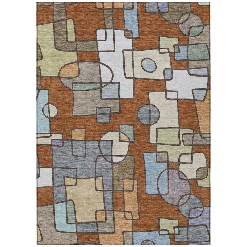 Machine Washable Indoor/ Outdoor Contemporary Prenner Chantille Rug