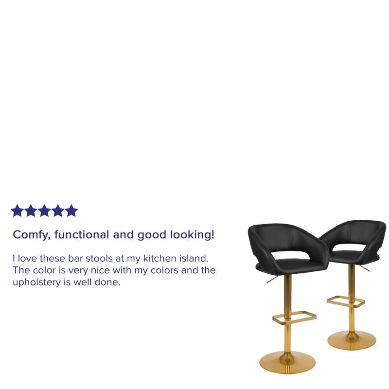 Modern Upholstered Adjustable-Height Barstools (Set of 2)