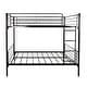 preview thumbnail 6 of 9, Black Twin over Twin Metal Bunk Bed, Frame with Ladder, Space-Saving Design for Bedroom