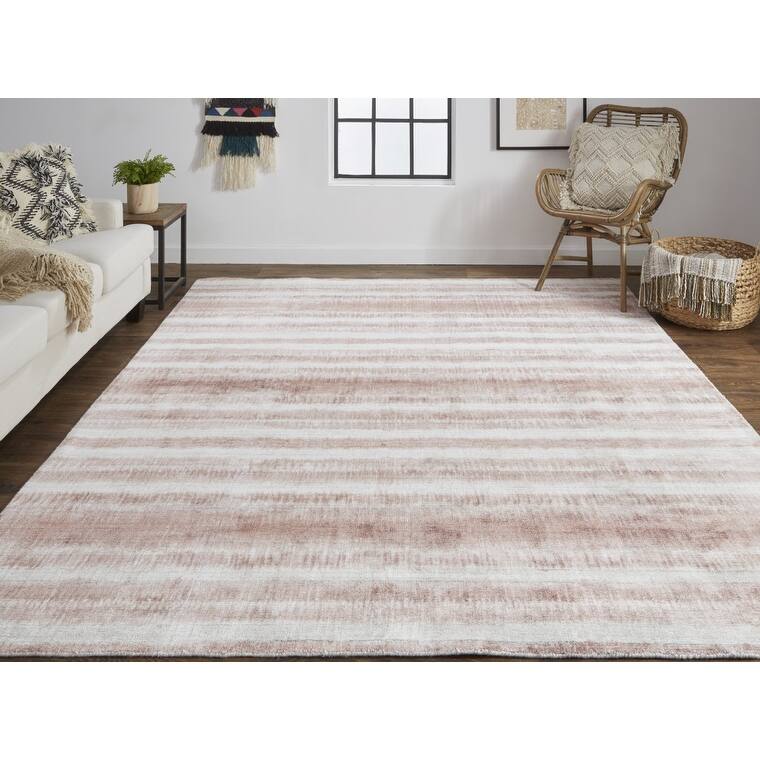 Wine Abstract Modern Woven Durable Area Rug By HomeRoots