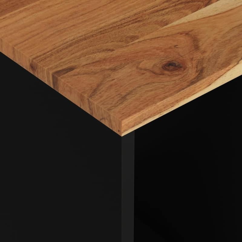 vidaXL Side Table 15.7"x12.2"x18.1" Solid Wood Mango&Engineered Wood