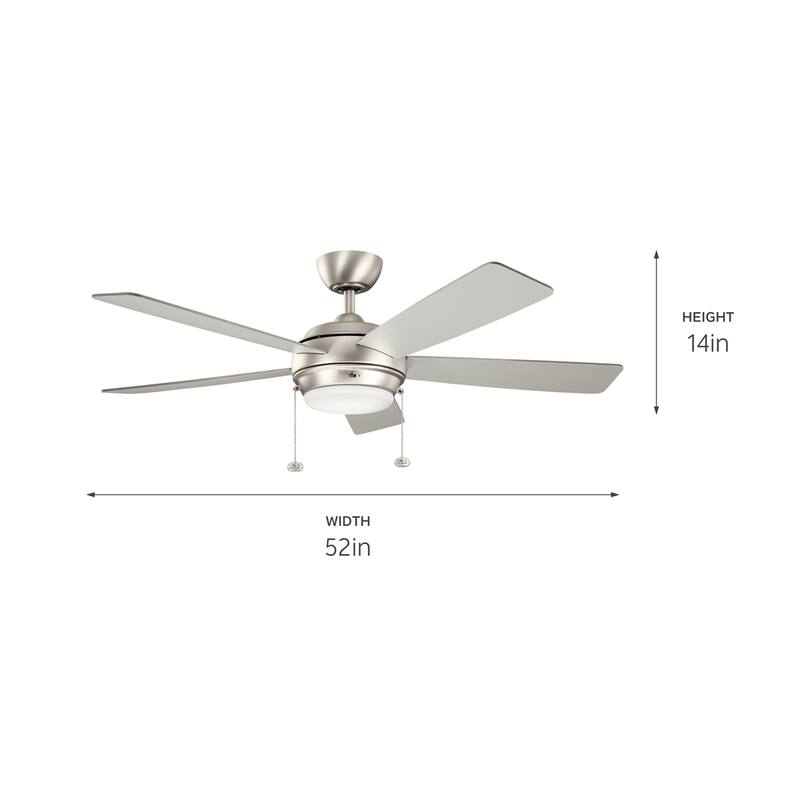 Kichler Lighting Starkk Collection 52-inch Brushed Nickel LED Ceiling Fan