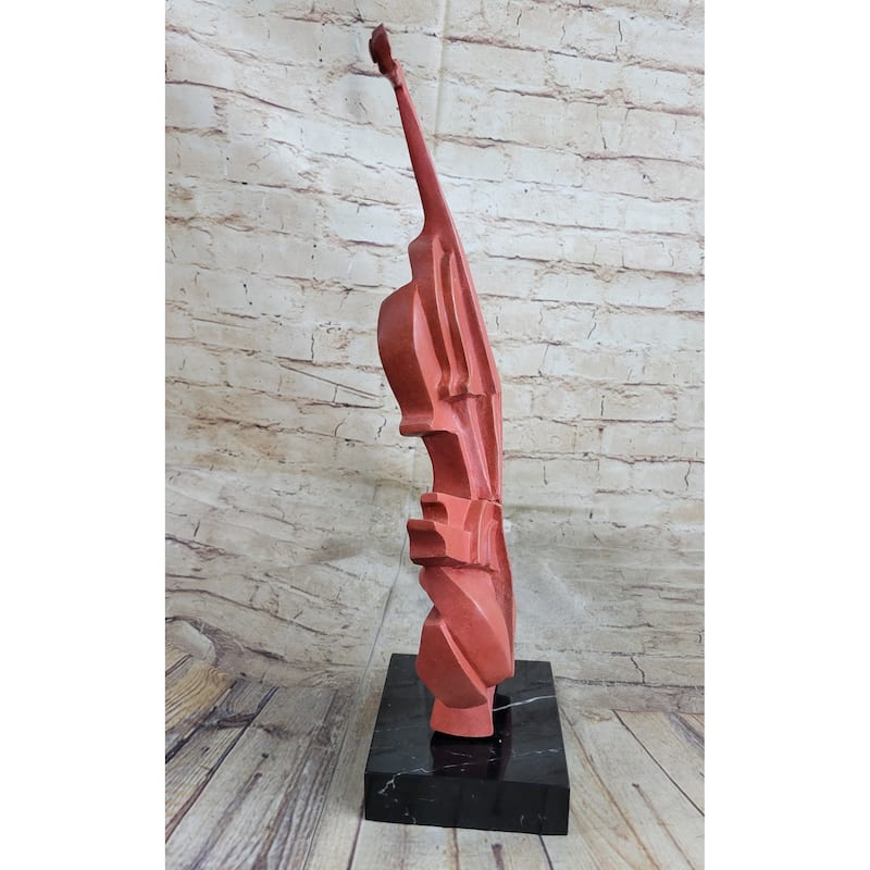 Red Cello Bronze Metal Sculpture Statue Figure Collectible Musician Musical Instrument Decor Dali