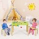 preview thumbnail 3 of 8, Gymax 3 Piece Kids Wooden Table and 2 Chairs Set Children Art Activity - See Details