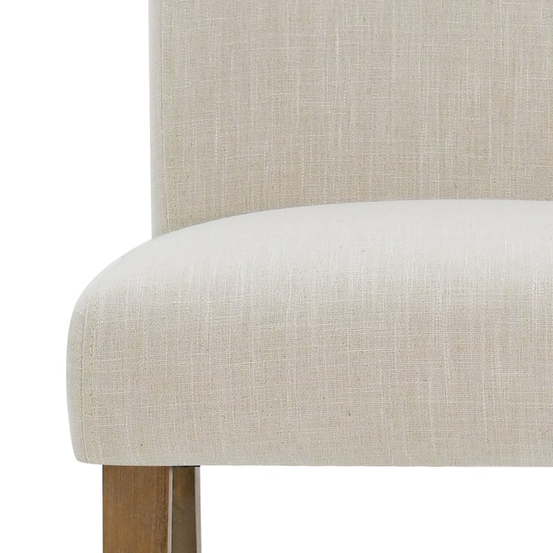 Parsons Dining Chairs with Linen Upholstery and Solid Wood Legs