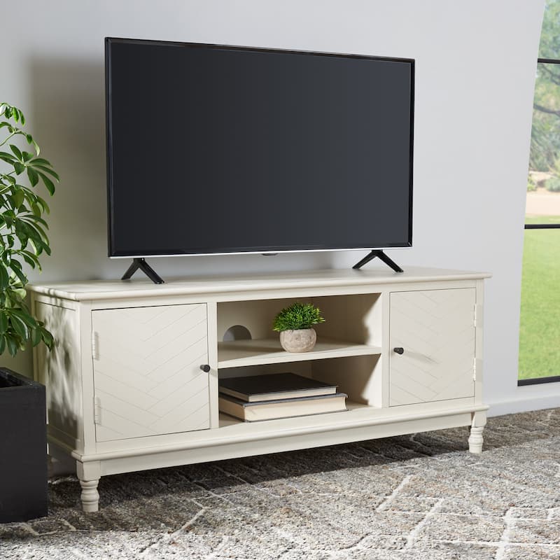 SAFAVIEH Magnolia 2-Door 2-Shelf Storage TV Media Stand - 47.3" W x 15.8" L x 20" H