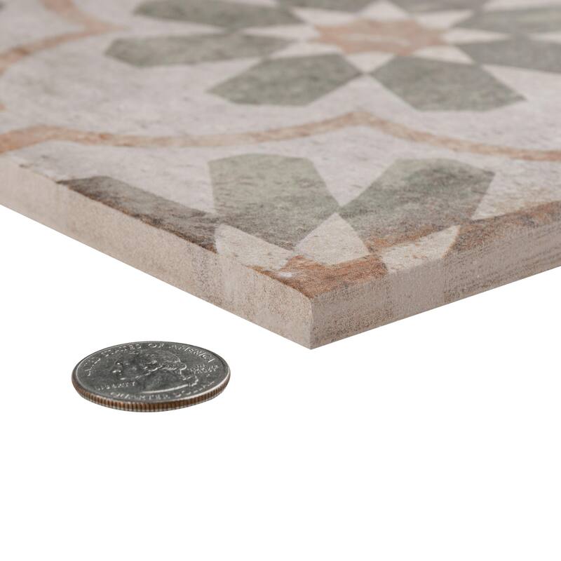 Merola Tile D'Anticatto Decor Florence 8-3/4" x 8-3/4" Porcelain Floor and Wall Tile