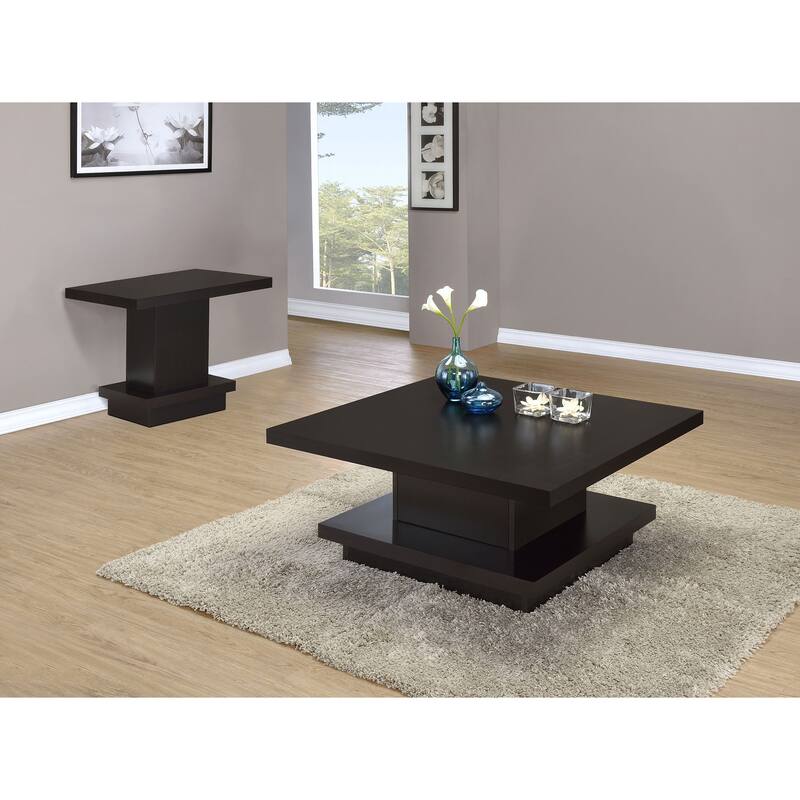 Haxton Cappuccino 2-piece Square Coffee and End Table Set