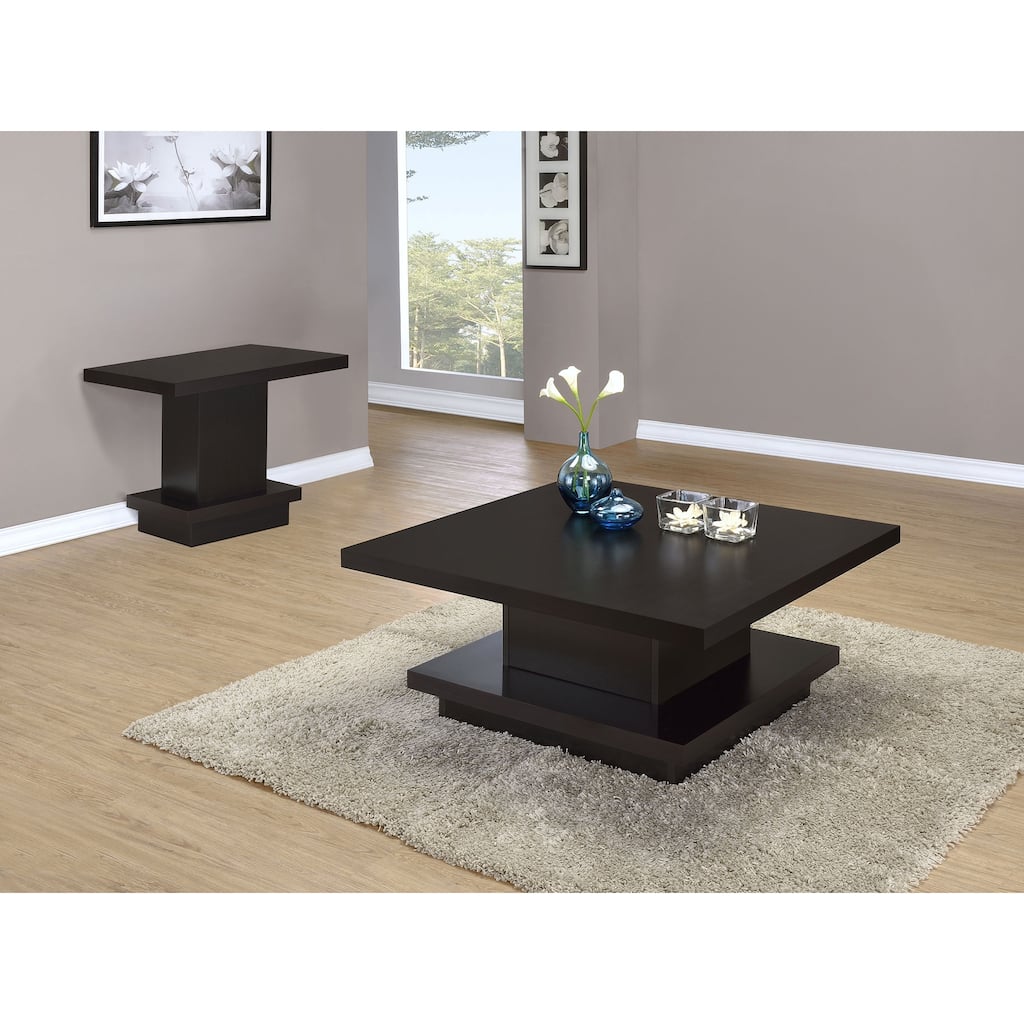 Haxton Cappuccino 2-piece Square Coffee and End Table Set