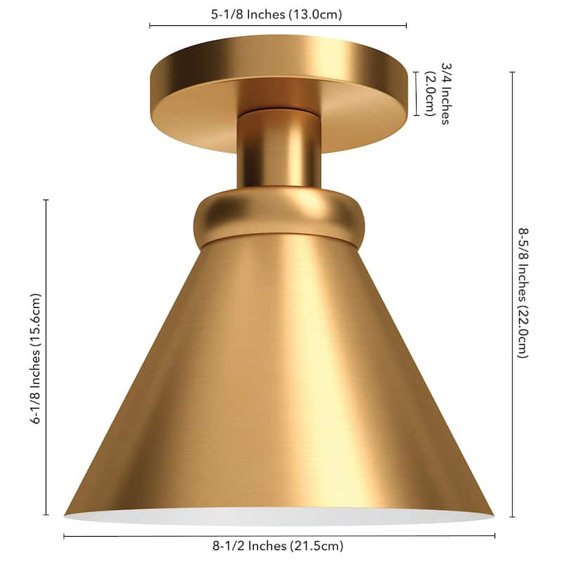 Zeno 8.5" Semi Flush Mount with Metal Shade