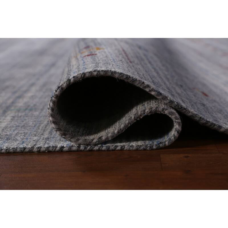 Hand Knotted Oriental 100% Wool Carpet Tribal Animal Pictorial Navy Blue & Blues Gabbeh Area Rug - 9' 8'' X 8' 2''