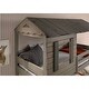 preview thumbnail 3 of 1, Gray Twin over Twin Solid Wood Bunk Bed with Roof & Ladder