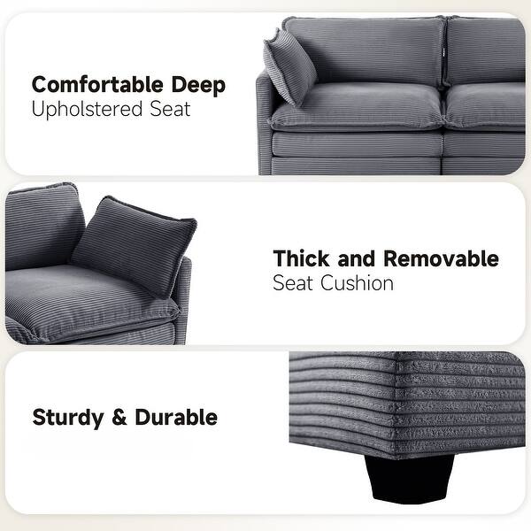 Corduroy Living Room Sectional Sofa