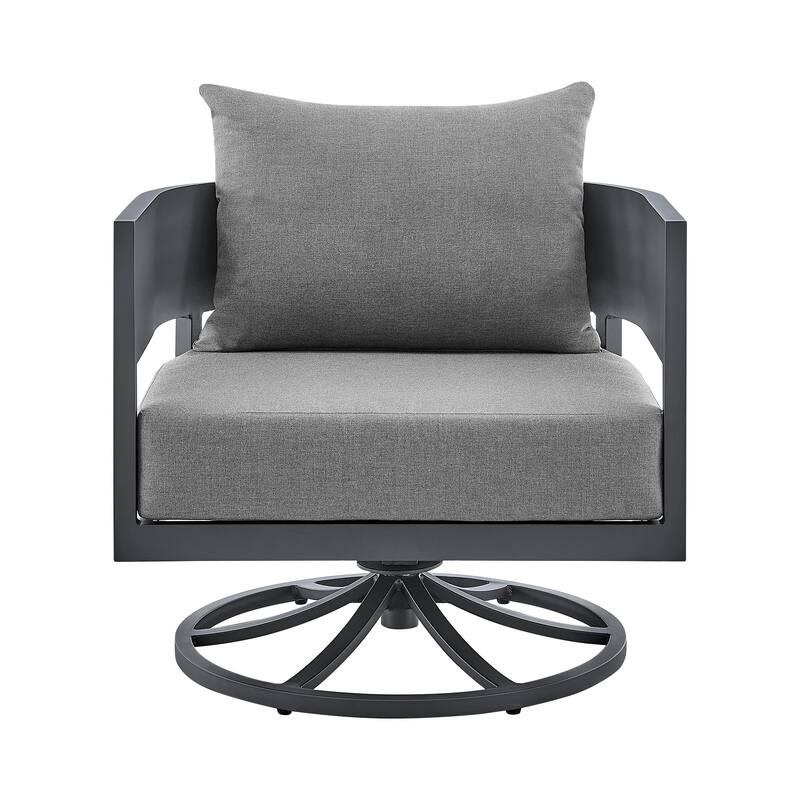 Argiope Dark Grey Aluminum Outdoor Swivel Rocking Chair
