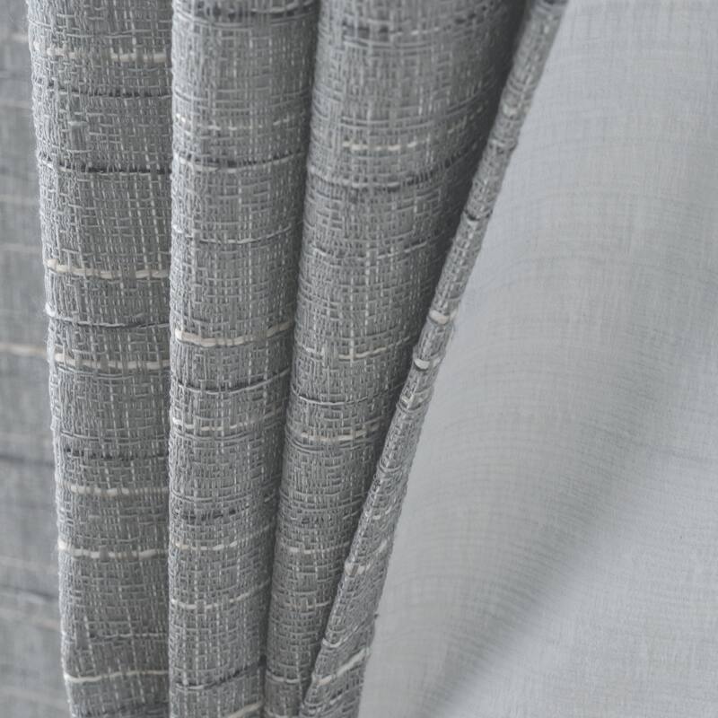 Kensington Striped Texture Window Curtain Panel 84" or 95"