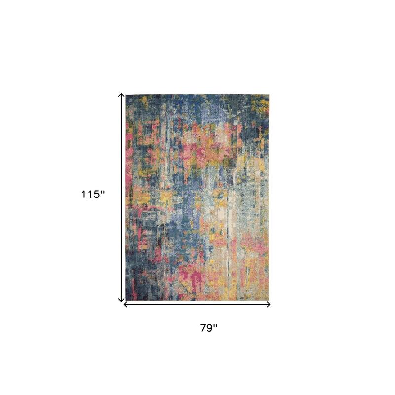 Power Loomed Abstract Modern Area Rug - 115' X '79' X '0.5