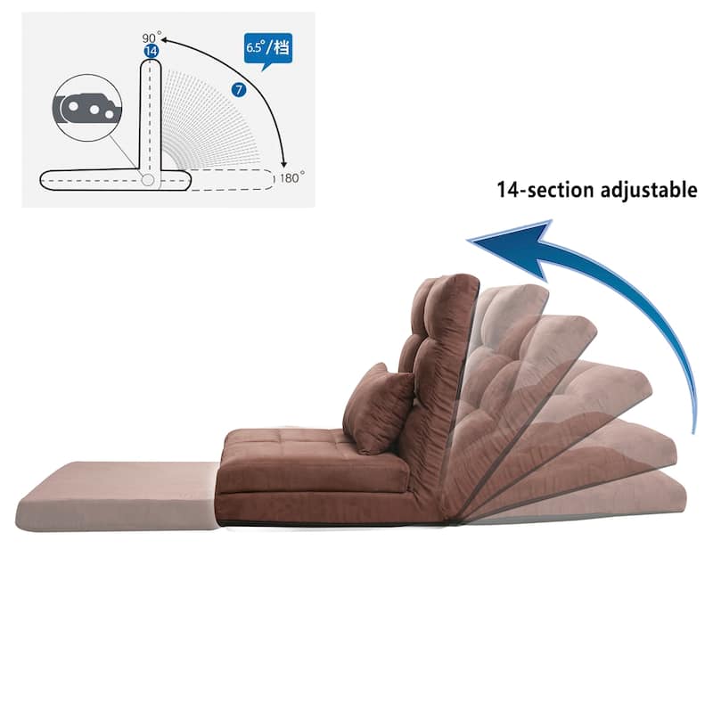 Adjustable Folding Mattress Sofa Bed with Pillow - Steel Frame for Living Room or Guest Room