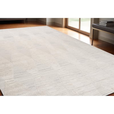 Biqi Distressed Geometric Modern Stain Resistant Woven Durable Area Rug By HomeRoots