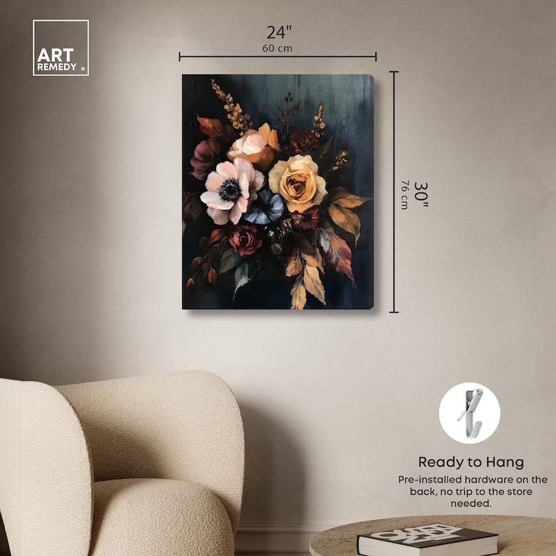 Dark Roses Beauty I Canvas by Art Remedy, Gallery Wrapped