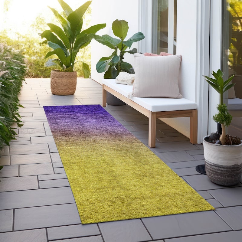 Machine Washable Indoor/ Outdoor Chantille Modern Ombre Rug