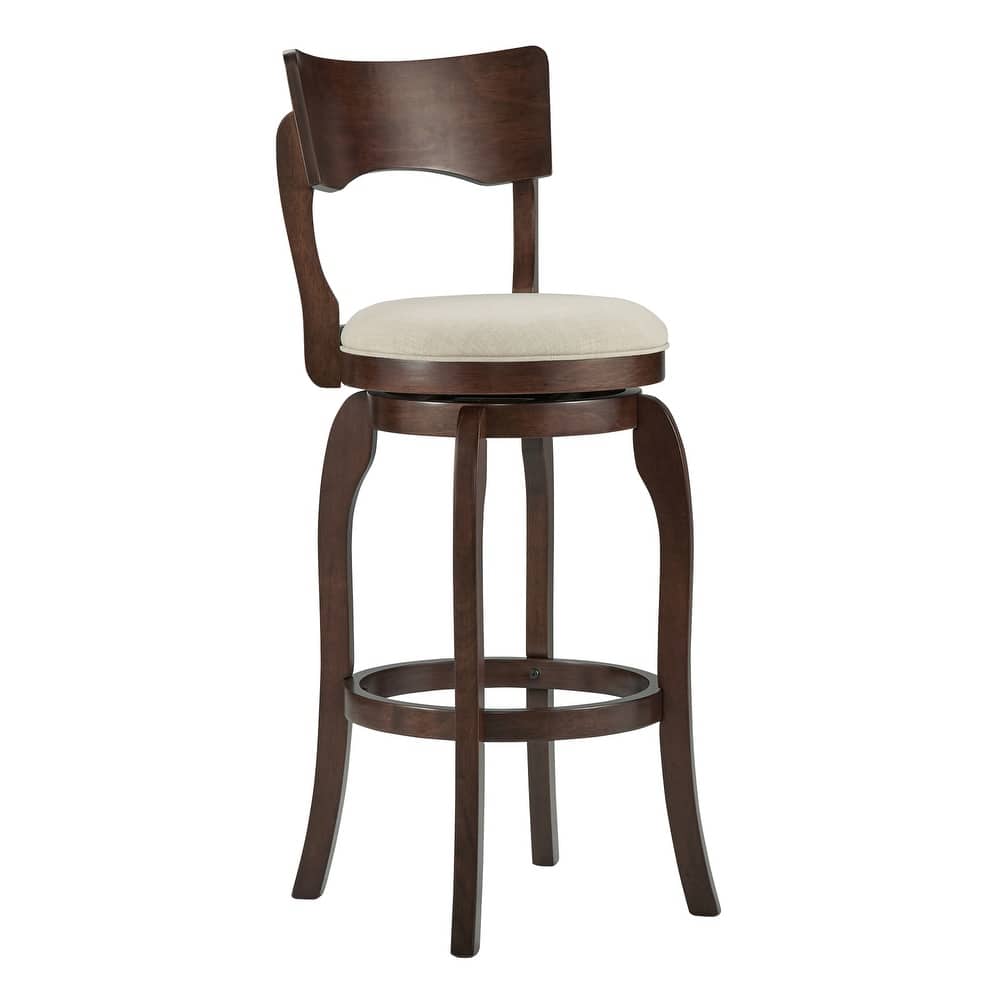 Lyla Swivel 29-inch Brown High Back Bar Height Barstool by iNSPIRE Q Classic