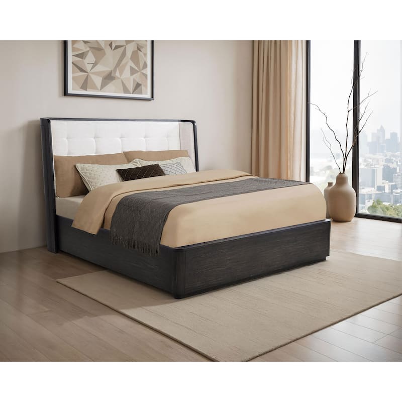 Leandro 55-inch Wingback Bed Burnished Black