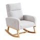 preview thumbnail 85 of 171, HOMYKA 28" Wide Rocking Chair for Nursery with Solid Wood Leg Light Gray-YM