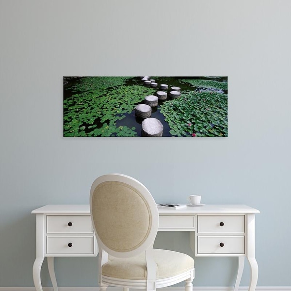 Easy Art Prints Panoramic Images's 'Water Lilies In A Pond, Helan Shrine, Kyoto, Japan' Premium Canvas Art