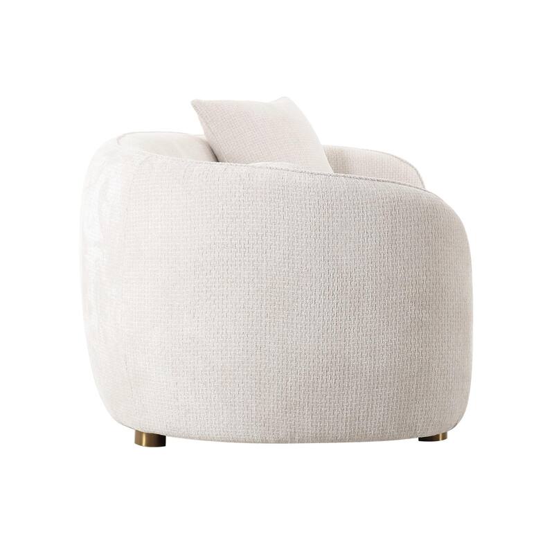 Pasargad Home Zarina Modern Sofa with 2 Pillows, Ivory