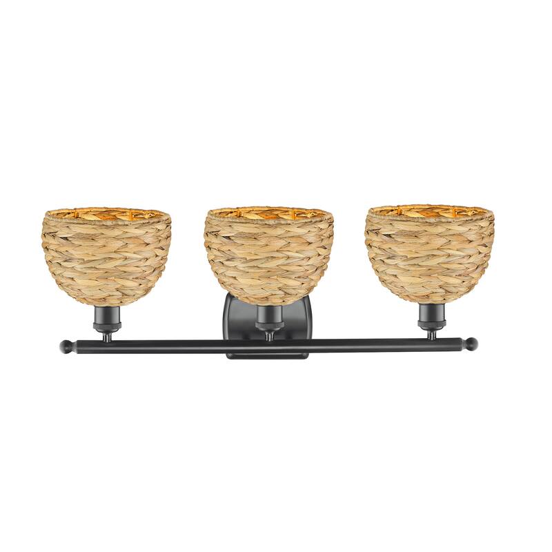 Innovations Lighting 516-3W-12-28 Woven Rattan Vanity Woven Rattan 3