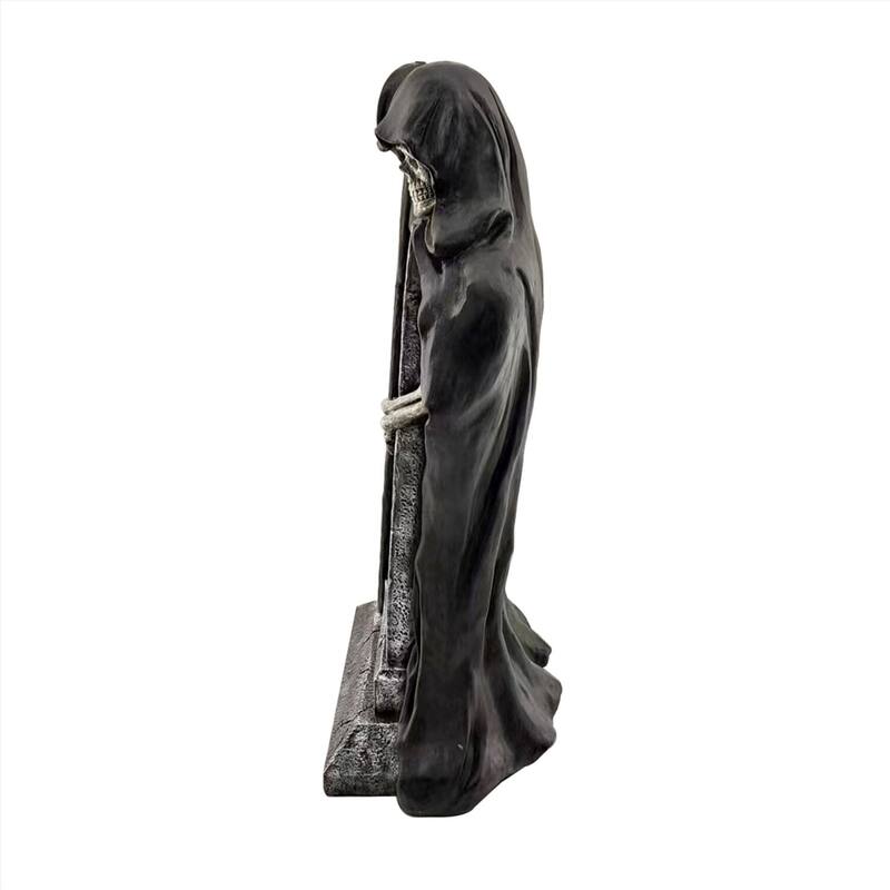 Haunted Hill Farm 39-in. Grim Reaper Holding Sickle Statue with LED Eyes