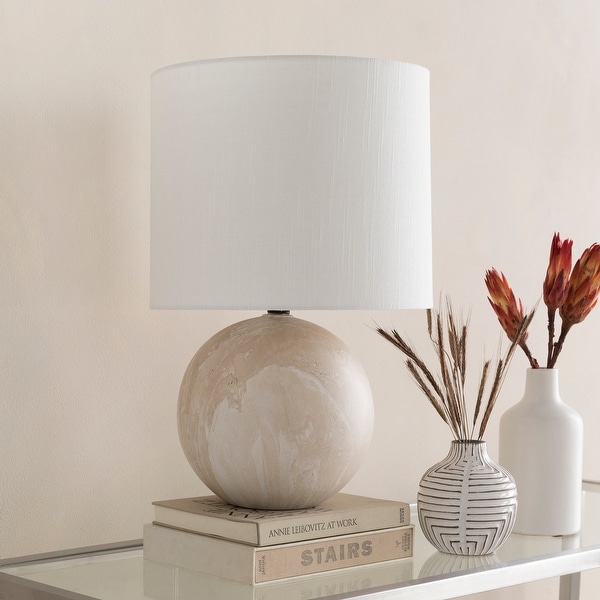 small cream table lamp