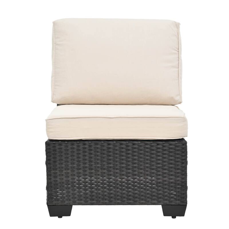 10 Piece PE Rattan Patio Furniture Set Outdoor Patio Furniture Set With Cushions & Tempered Glass Coffee Table