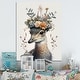 preview thumbnail 1 of 6, Designart 'Cute Baby Heron With Floral Crown ' Animals Heron Metal Wall Art