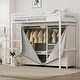 preview thumbnail 4 of 17, Twin Size Metal Loft Bed with Wardrobe and Storage Shelves