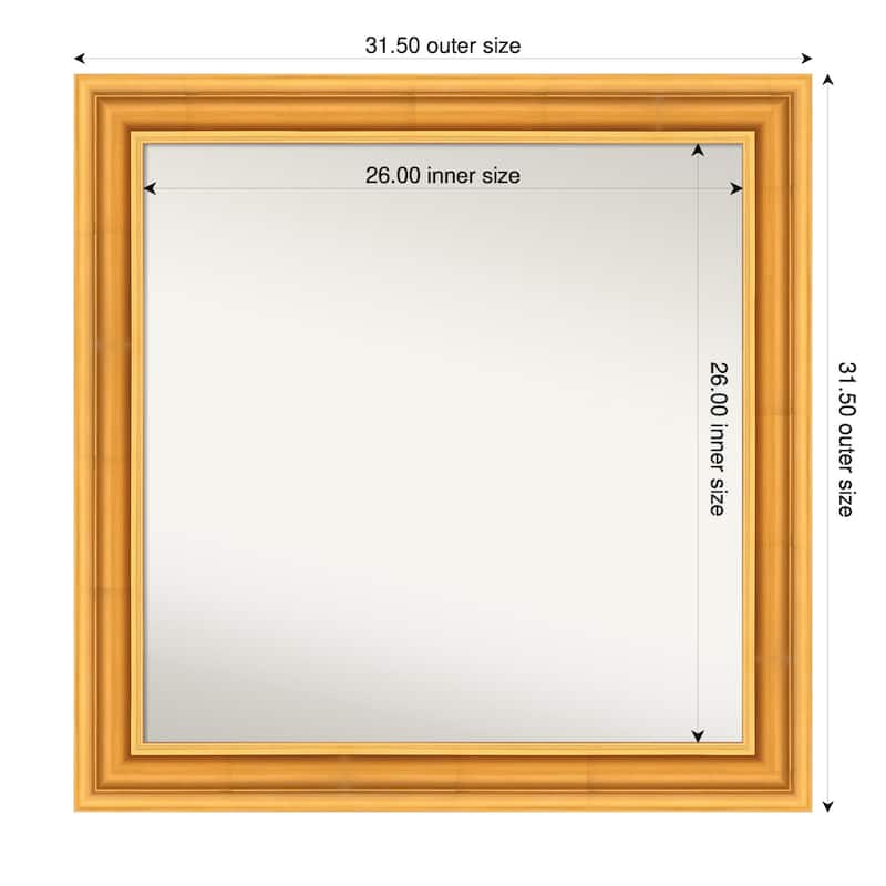 Sierra Non-Beveled Wood Framed Bathroom Vanity Wall Mirror - 32 x 32 in - Sierra Gold