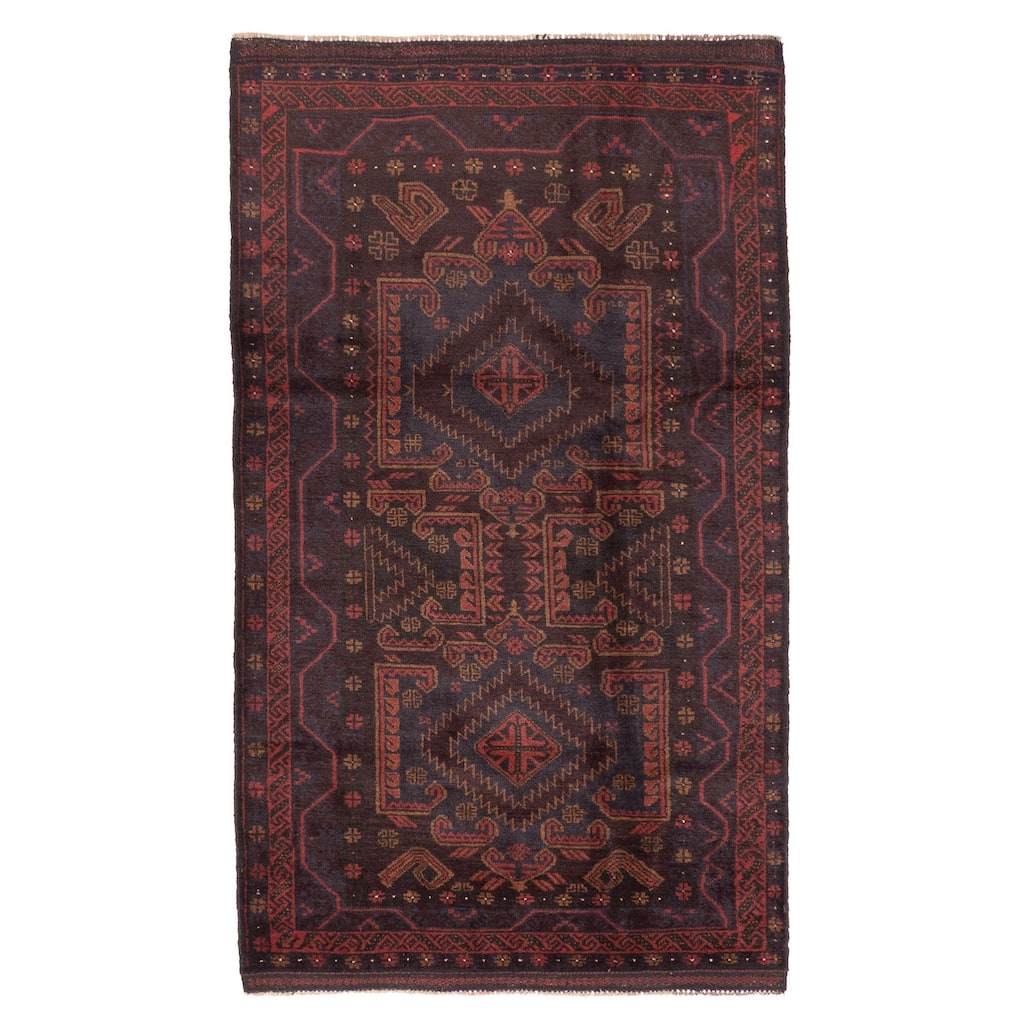 ECARPETGALLERY Hand-knotted Teimani Dark Brown Wool Rug - 3'4 x 5'8