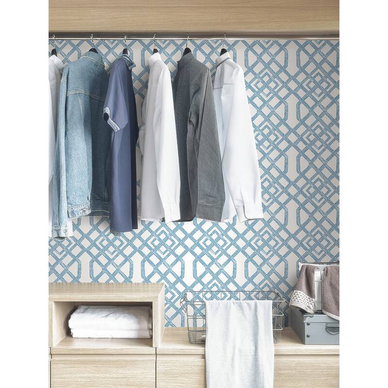 NuWallpaper Blue Tanner Peel & Stick Wallpaper